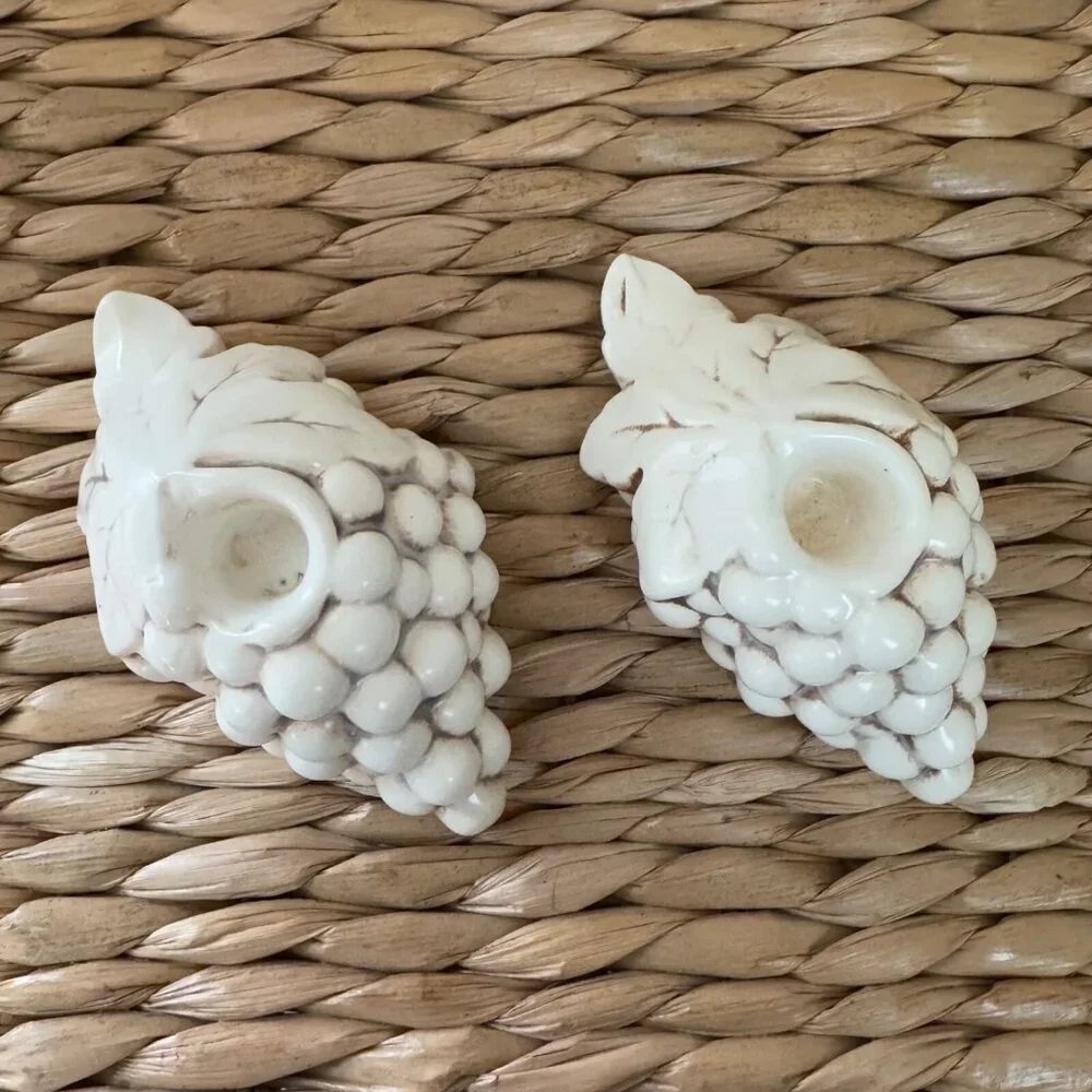 Vintage Red Wing Pottery Grape Cluster Candle Holders #622 1930's - Pair